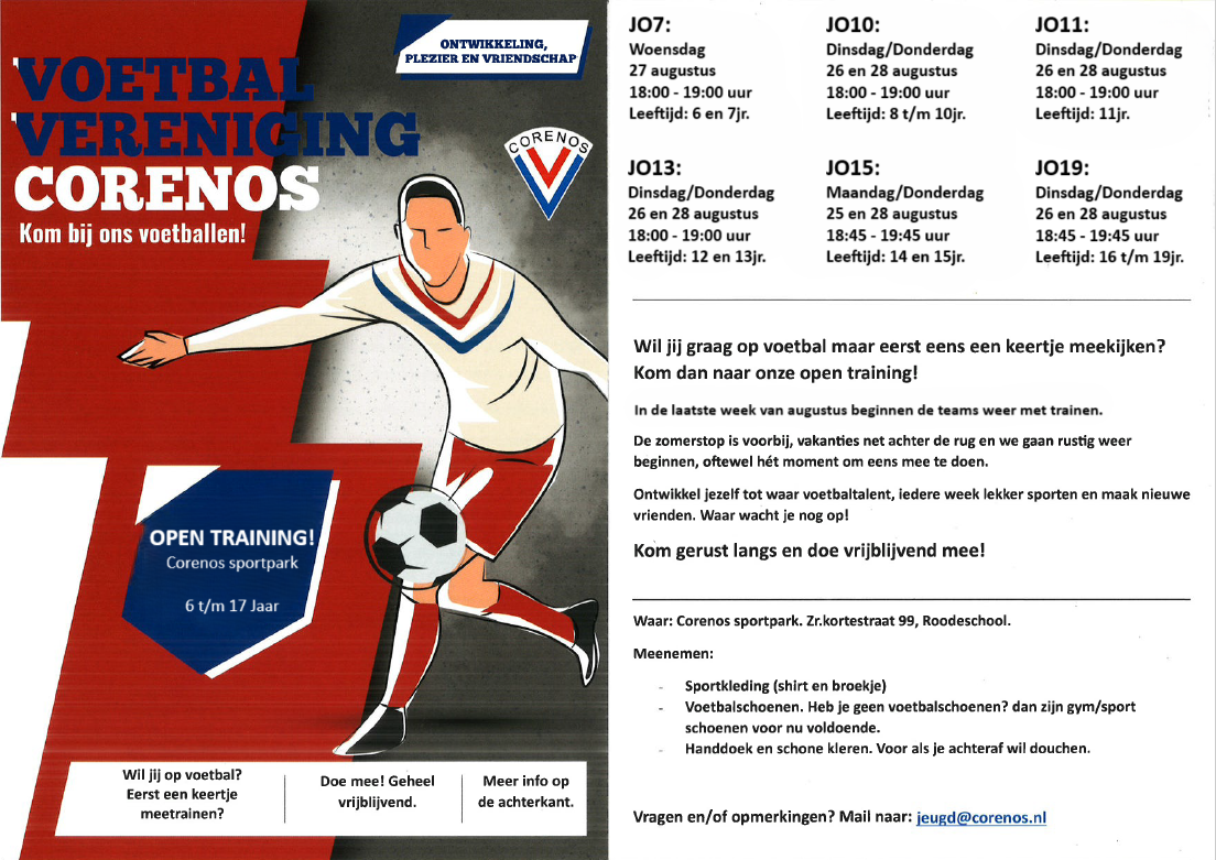 Open trainingen jeugdteams