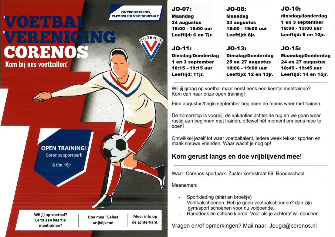 Open trainingen jeugdteams!