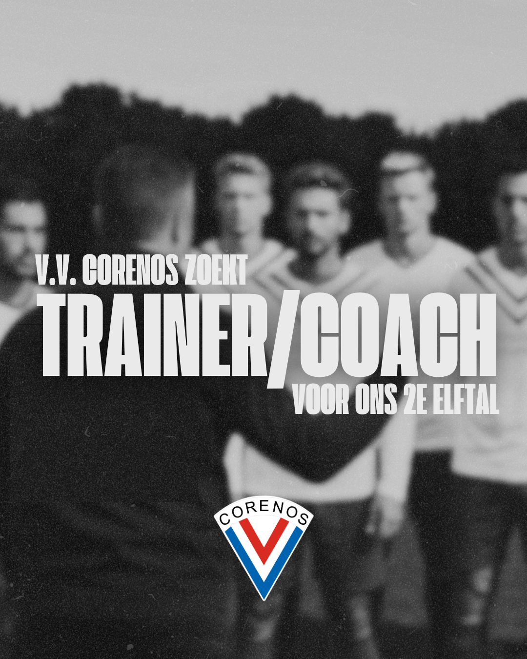 v.v. Corenos zoekt trainer/coach voor ons 2e elftal
